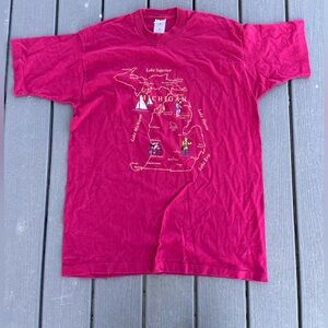 Vintage Michigan Lakes T-Shirt Hanes Made in USA Men’s XL